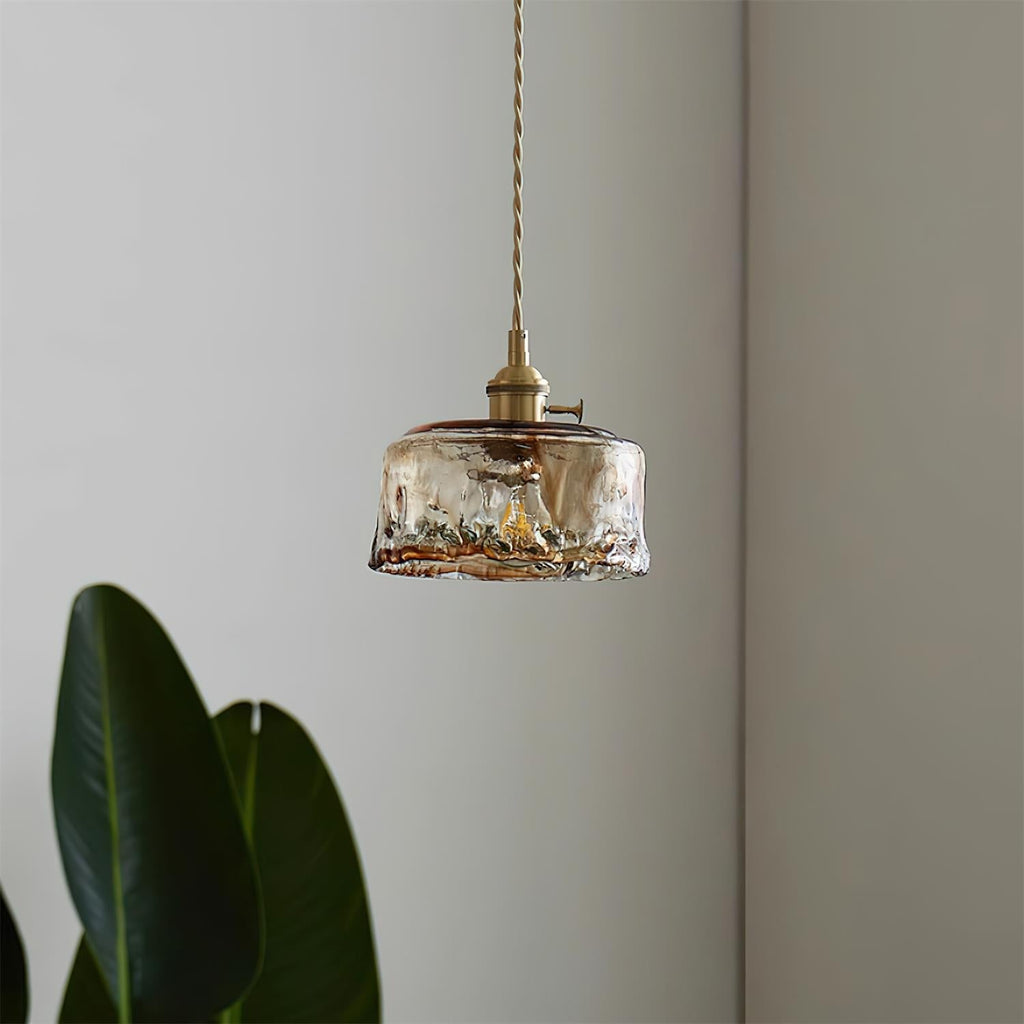 Amberlyn Vintage Amber Glass Pendant Light | Fioriscas