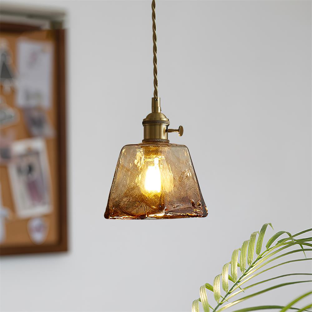 Amberlyn Vintage Amber Glass Pendant Light | Fioriscas