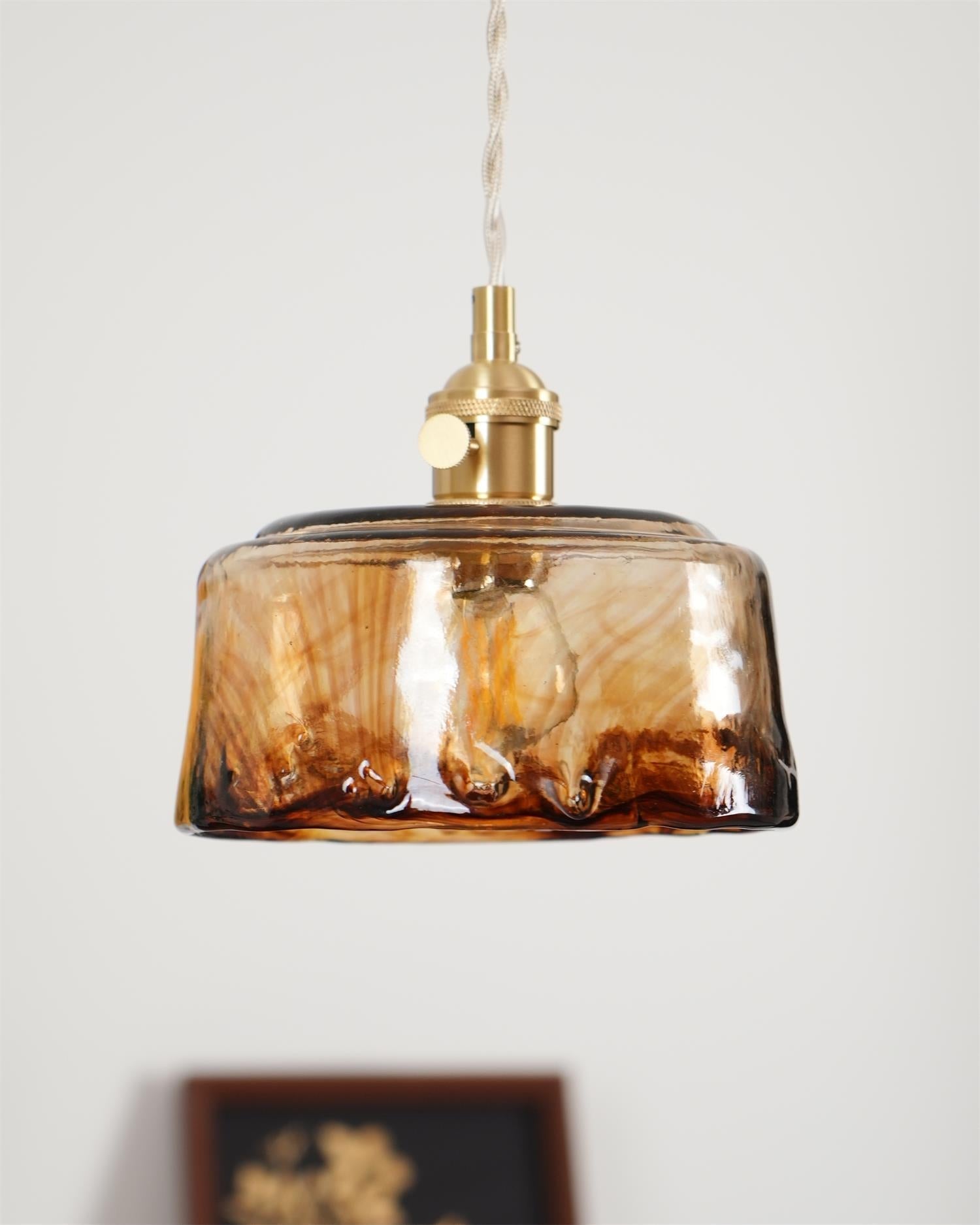 Amberlyn Vintage Amber Glass Pendant Light | Fioriscas