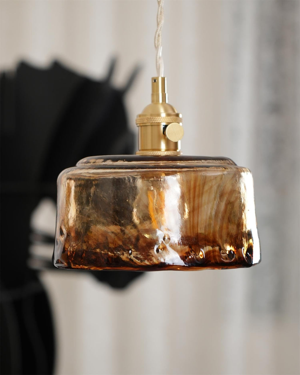 Amberlyn Vintage Amber Glass Pendant Light | Fioriscas