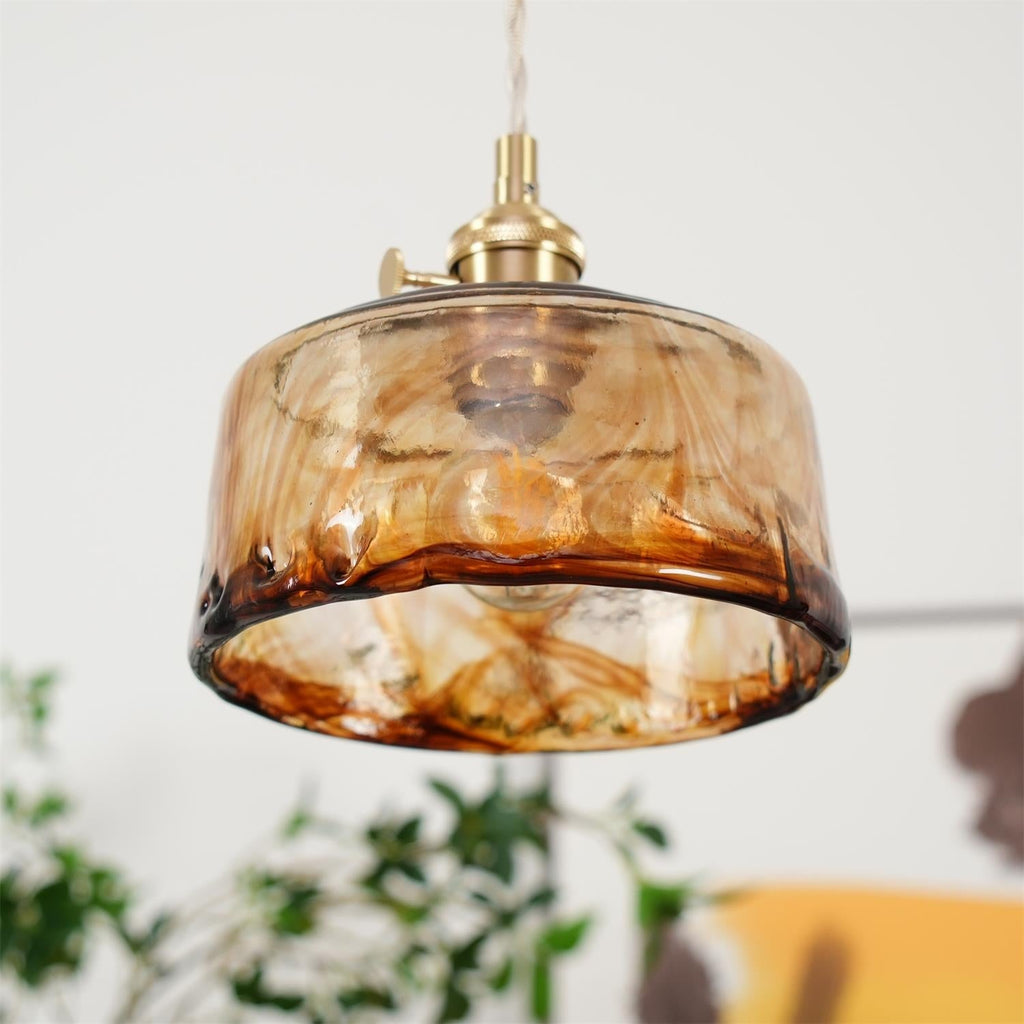 Amberlyn Vintage Amber Glass Pendant Light | Fioriscas
