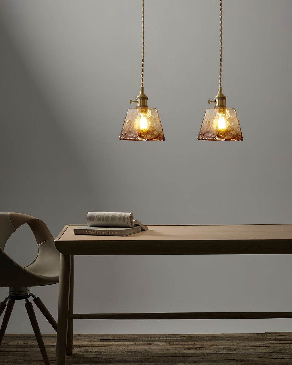Amberlyn Vintage Amber Glass Pendant Light | Fioriscas