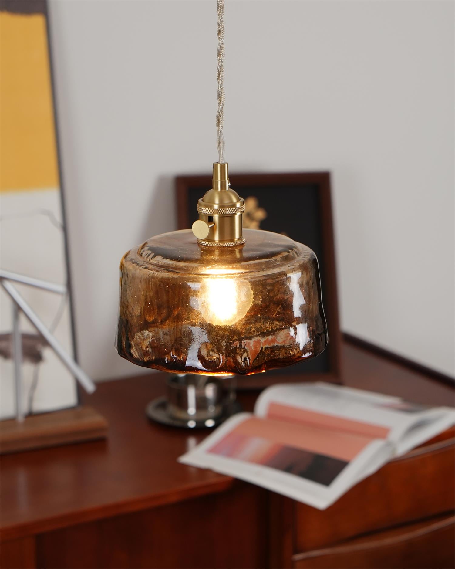 Amberlyn Vintage Amber Glass Pendant Light | Fioriscas