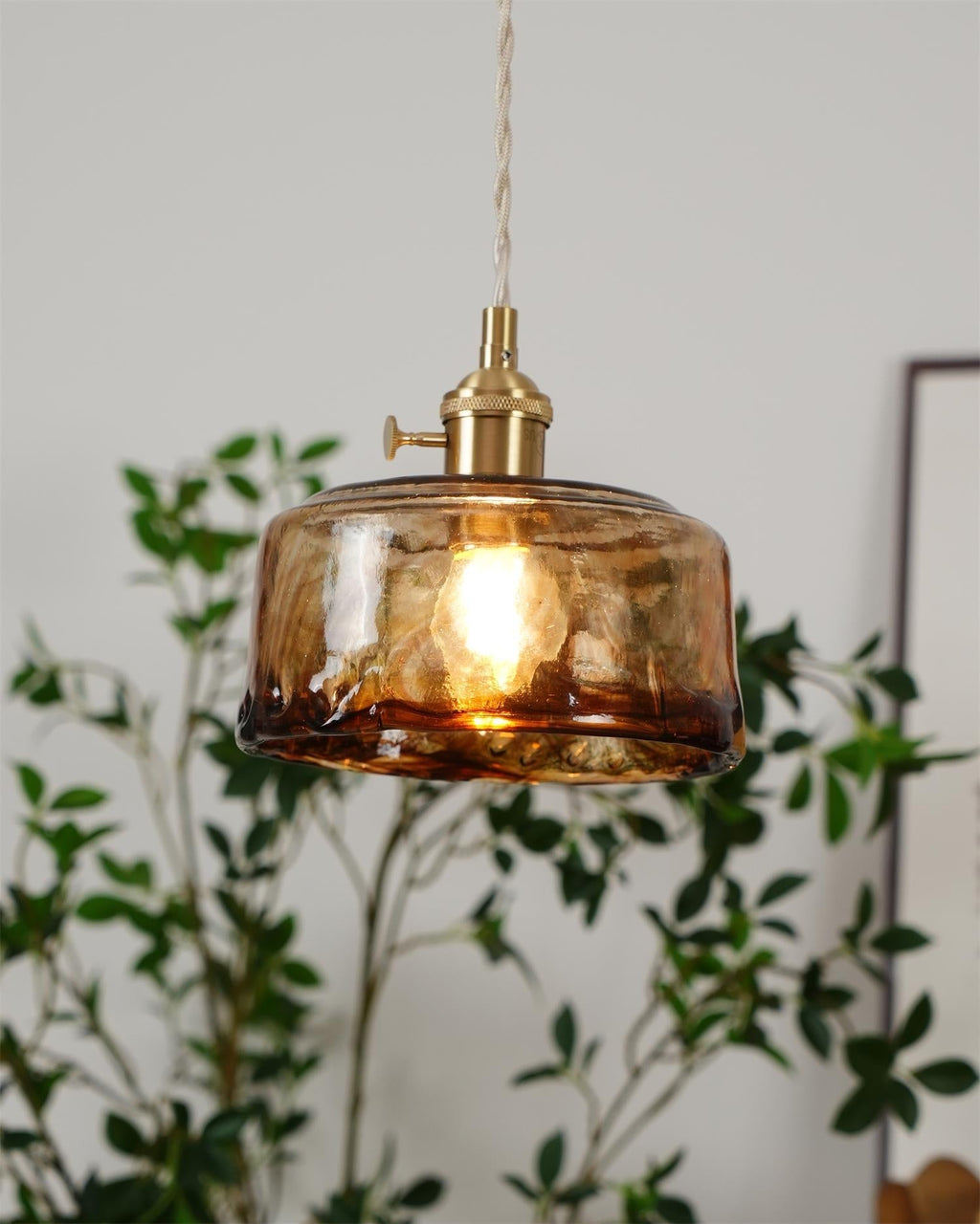 Amberlyn Vintage Amber Glass Pendant Light | Fioriscas