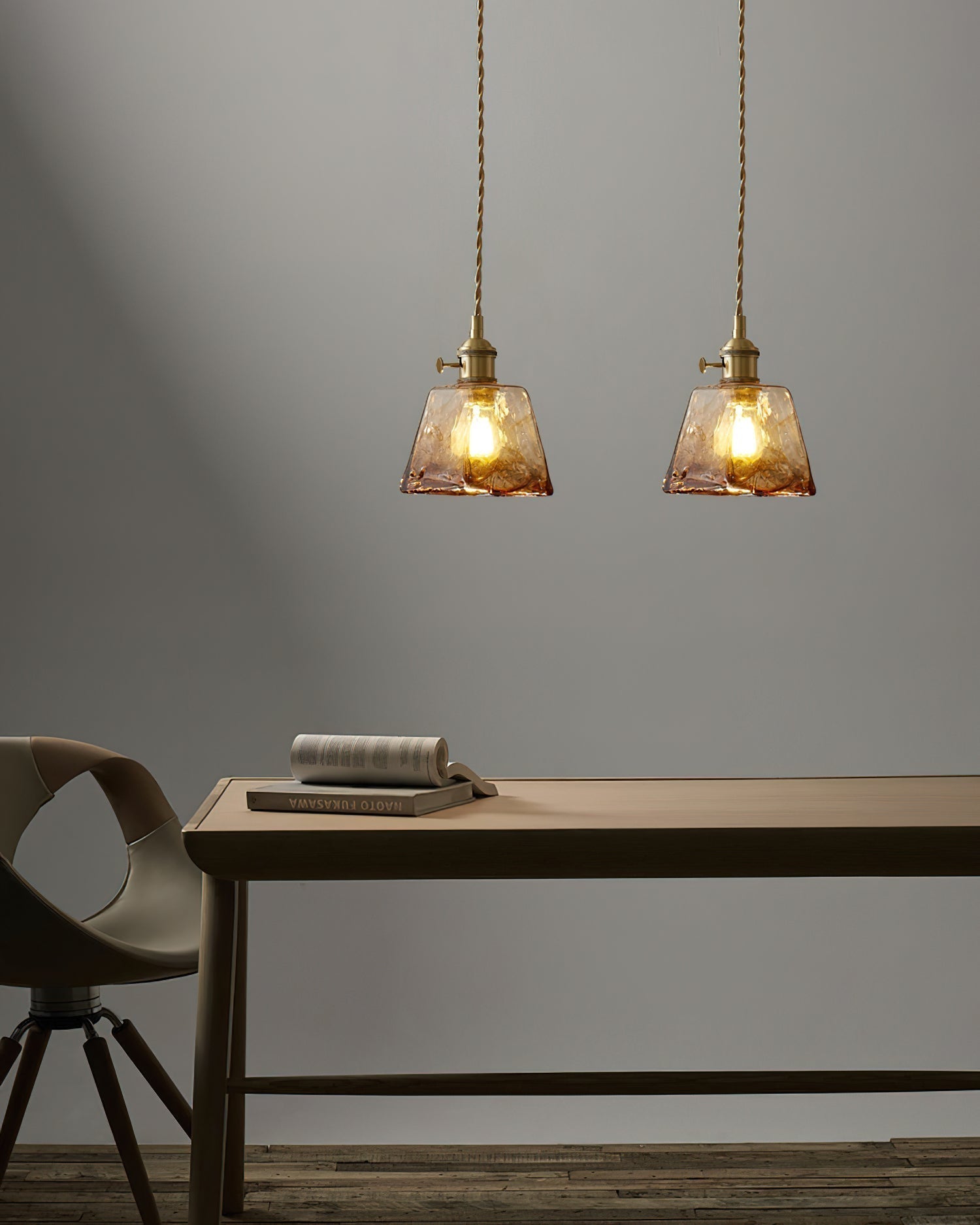 Amberlyn Vintage Amber Glass Pendant Light | Fioriscas