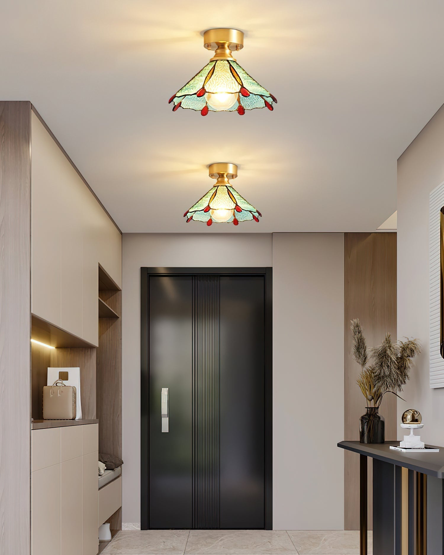 Civelle Tiffany Style Stained Glass Ceiling Light | Fioriscas