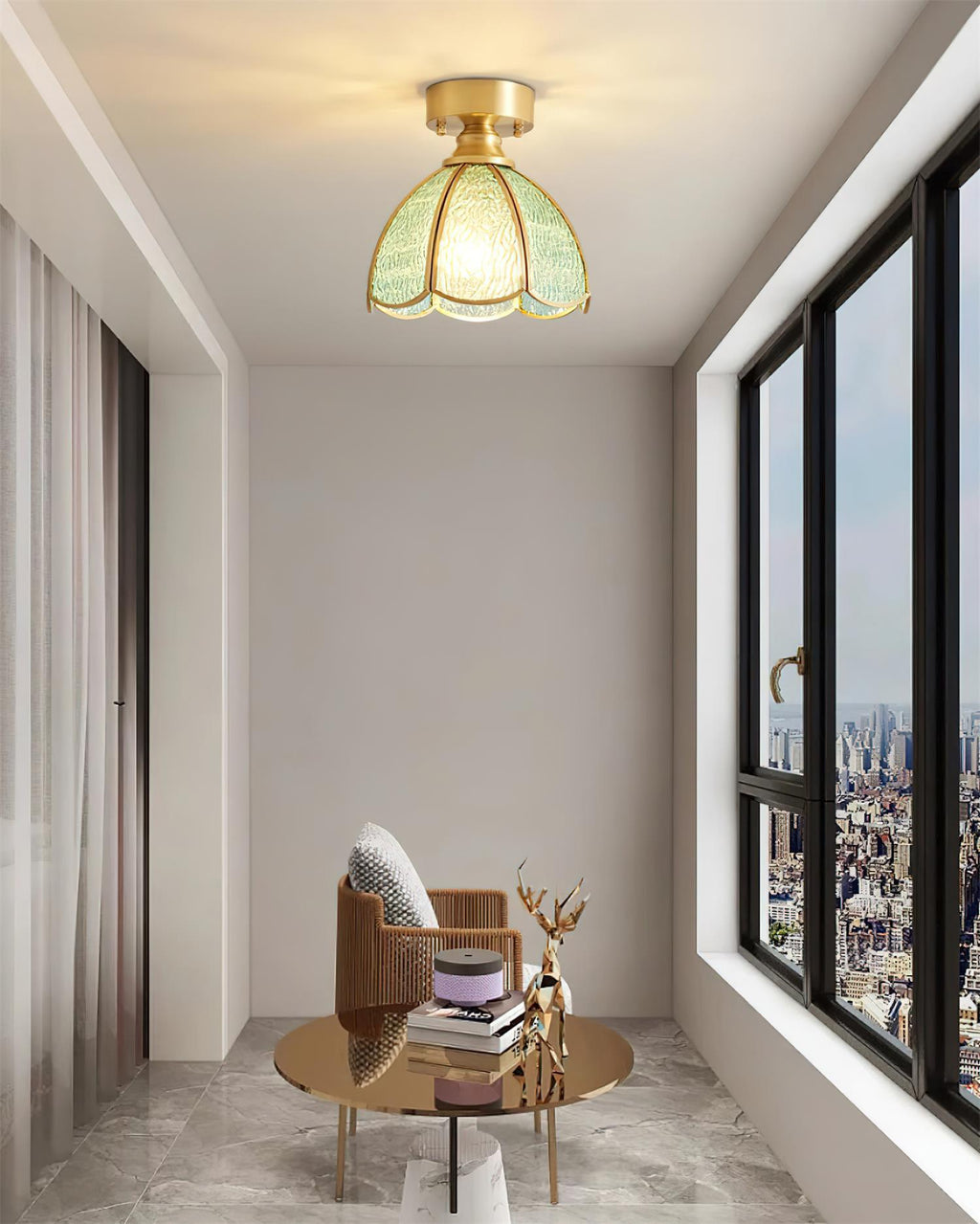 Civelle Tiffany Style Stained Glass Ceiling Light | Fioriscas