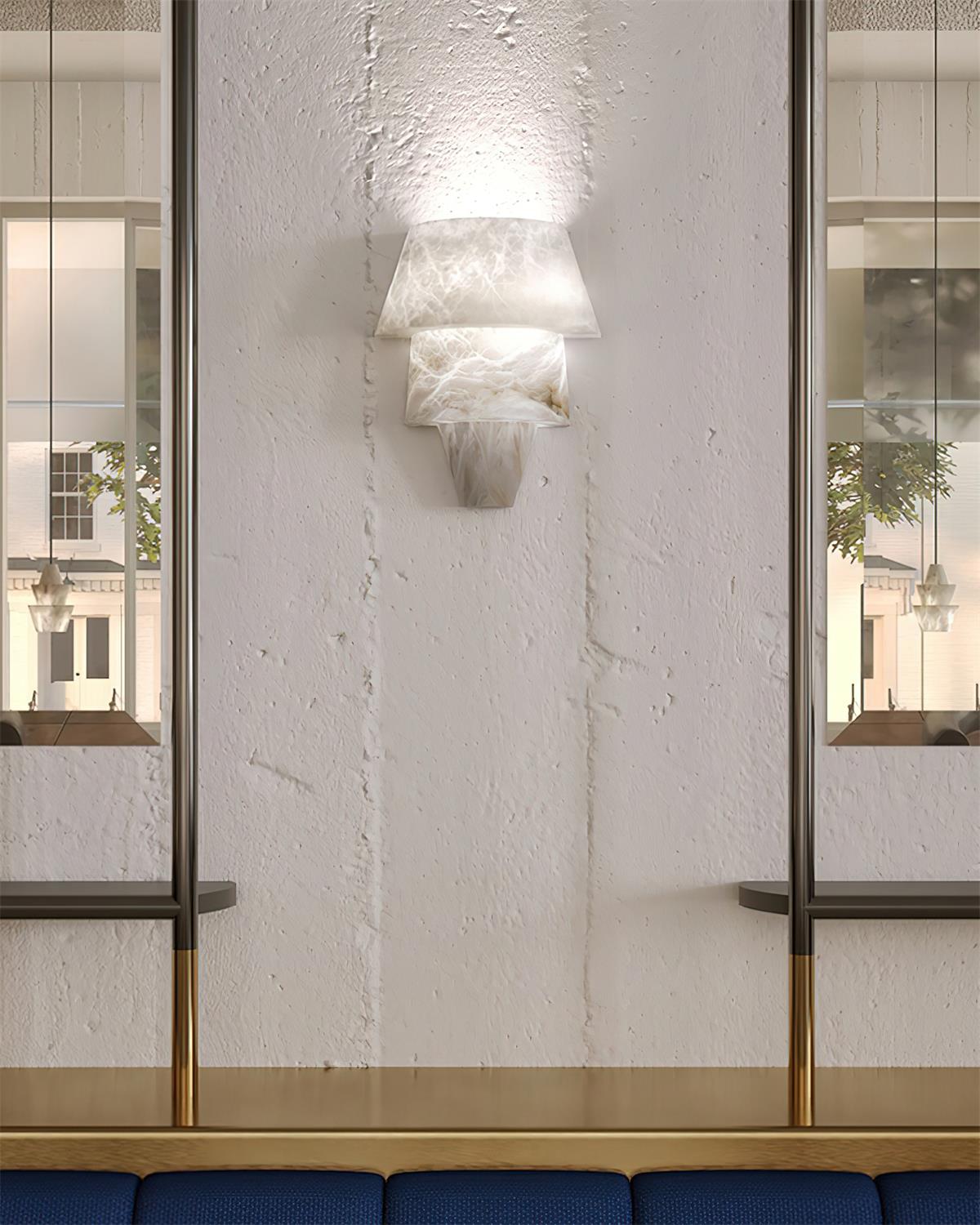 Elyon Elegant White Alabaster Wall Lamp | Fioriscas