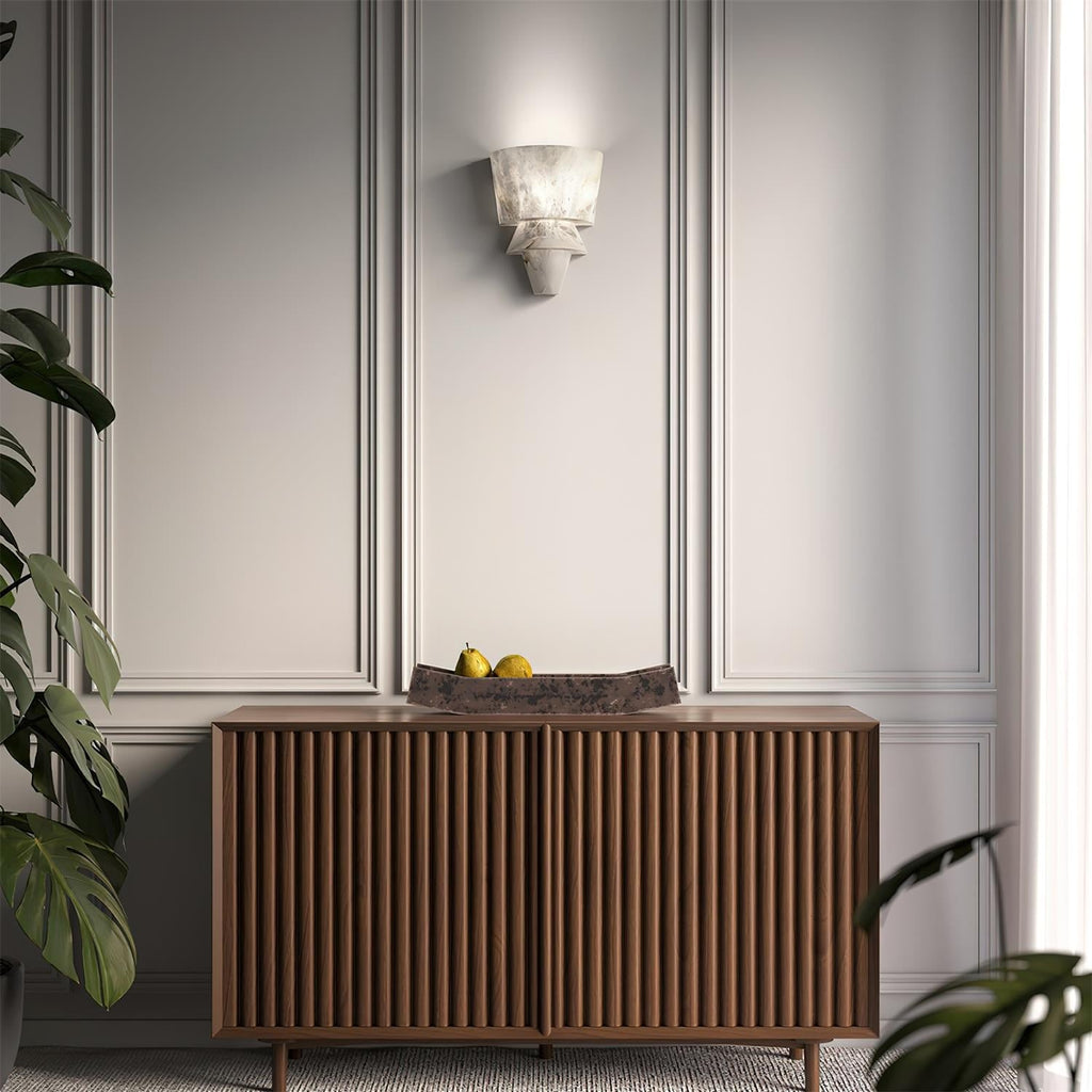 Elyon Elegant White Alabaster Wall Lamp | Fioriscas
