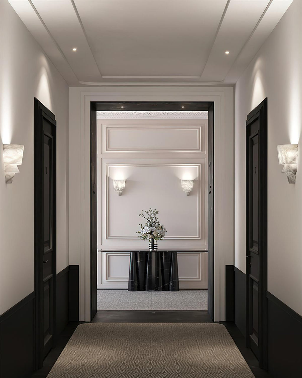 Elyon Elegant White Alabaster Wall Lamp | Fioriscas