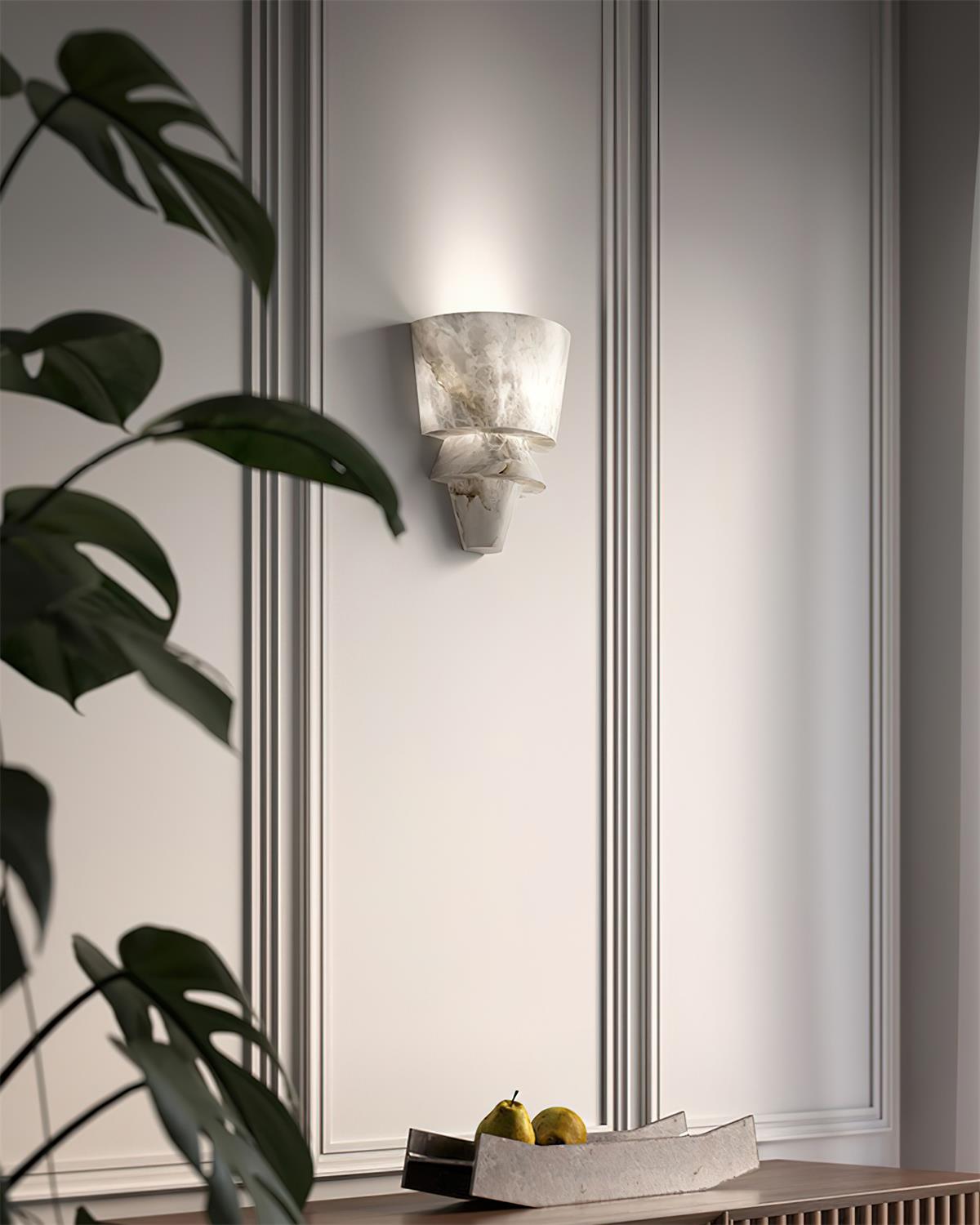 Elyon Elegant White Alabaster Wall Lamp | Fioriscas