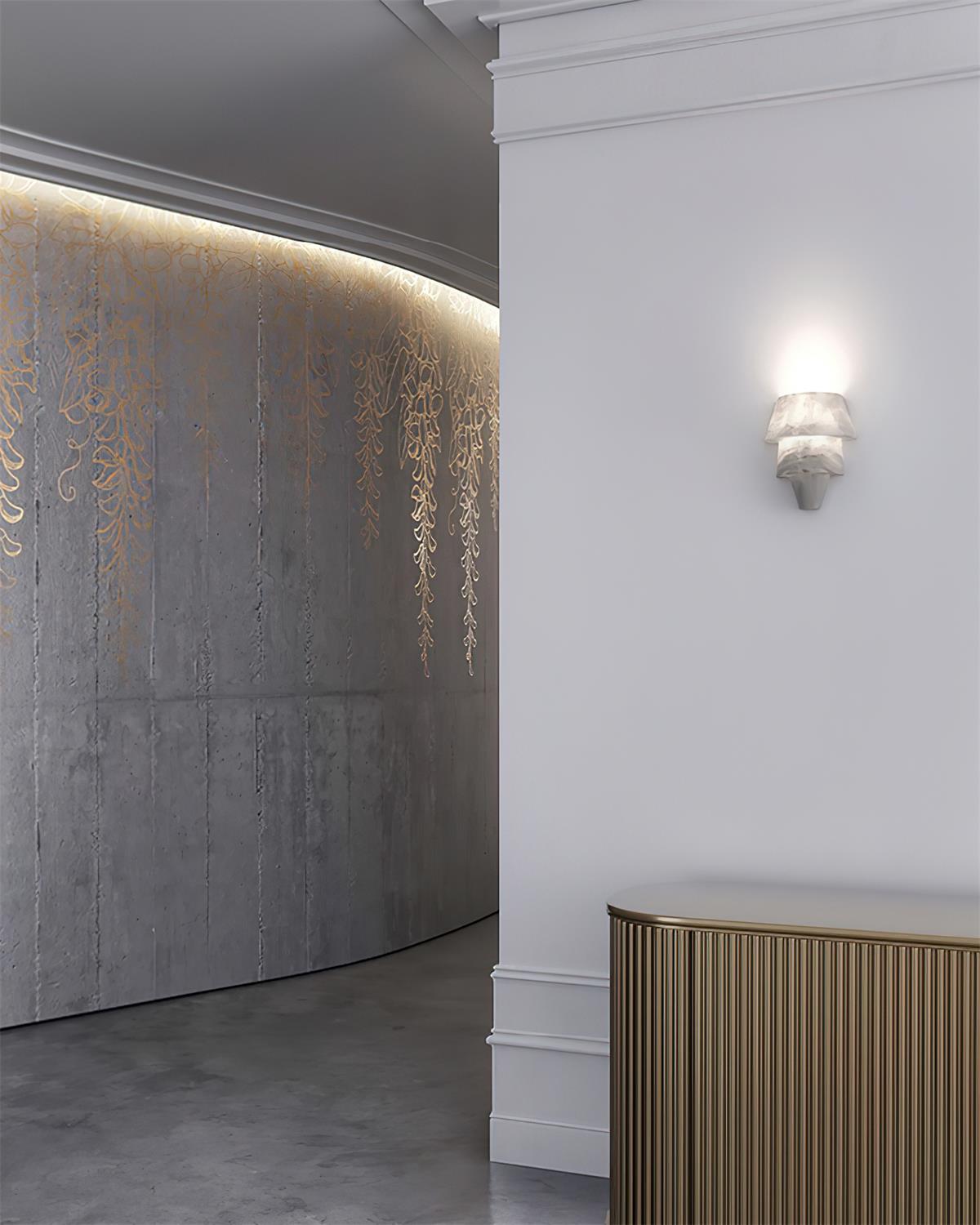 Elyon Elegant White Alabaster Wall Lamp | Fioriscas