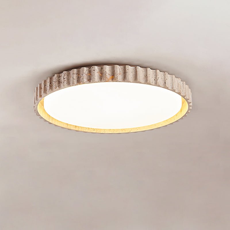 Ornorus Fluted Ring Travertine Ceiling Light | Fioriscas