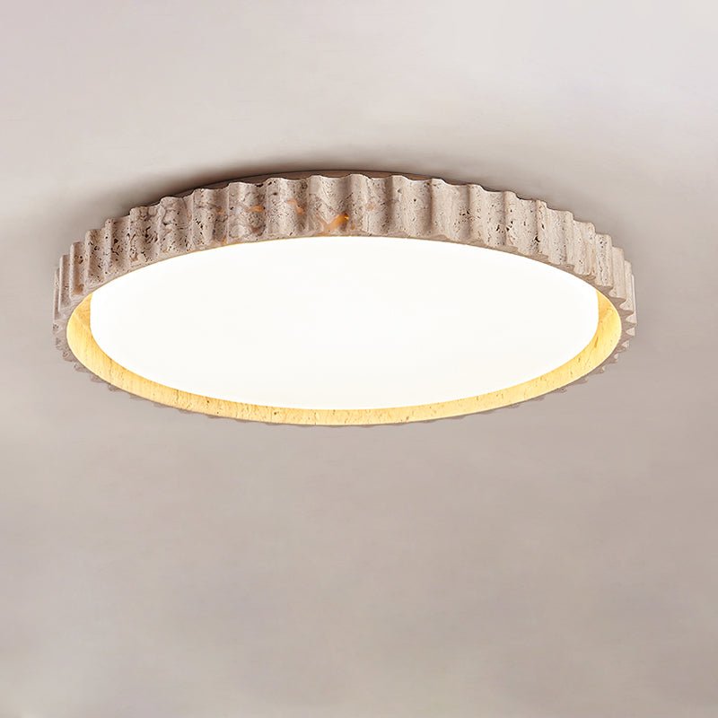 Ornorus Fluted Ring Travertine Ceiling Light | Fioriscas