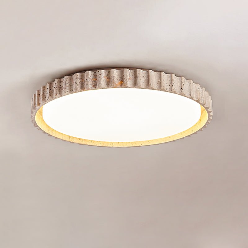 Ornorus Fluted Ring Travertine Ceiling Light | Fioriscas