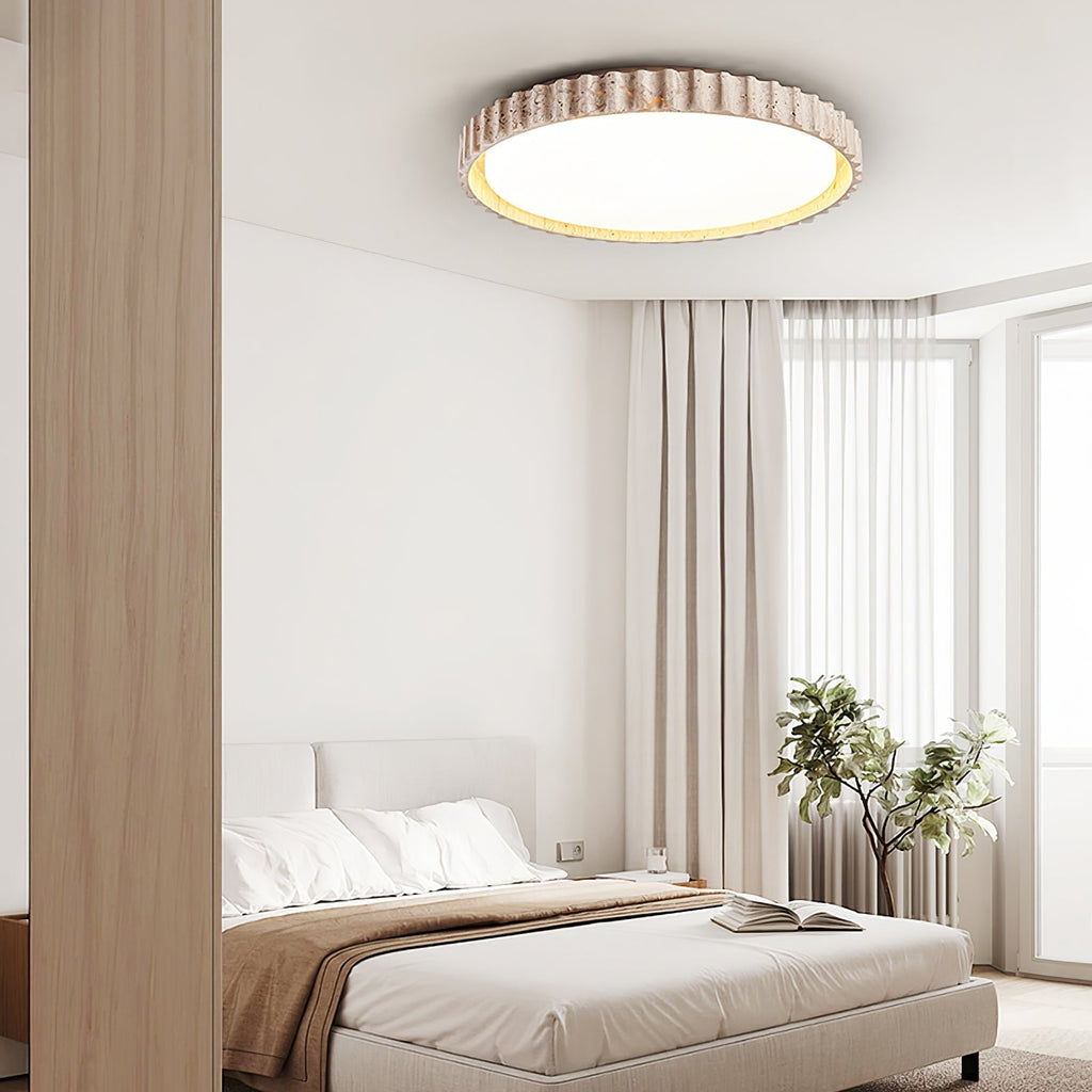 Ornorus Fluted Ring Travertine Ceiling Light | Fioriscas