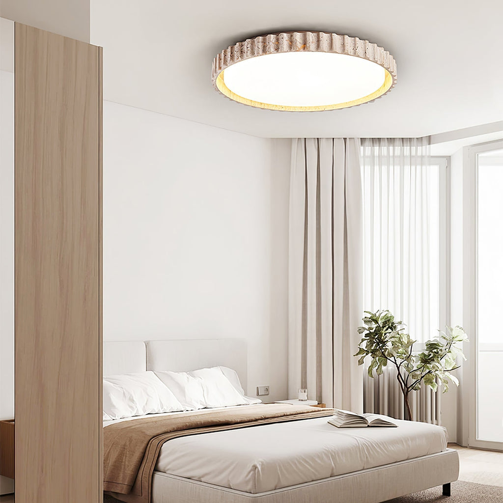 Ornorus Fluted Ring Travertine Ceiling Light | Fioriscas