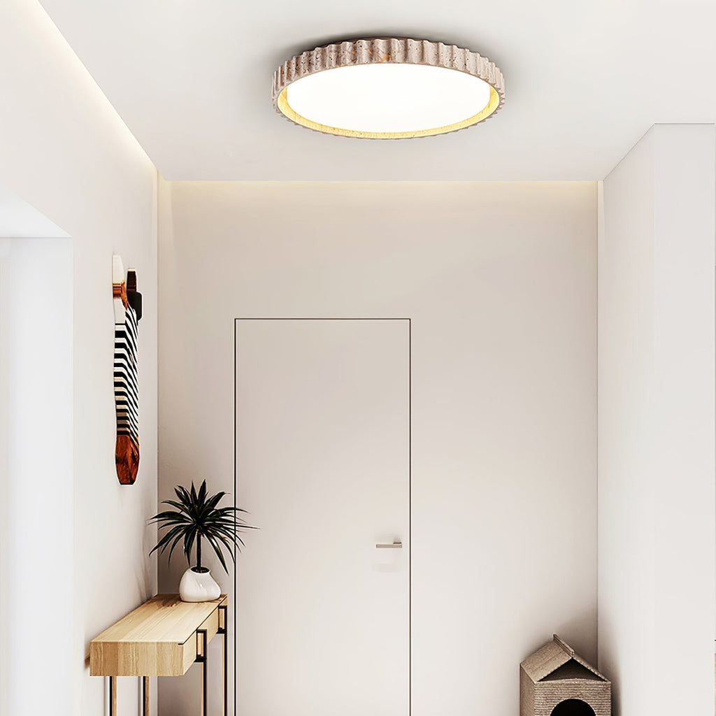 Ornorus Fluted Ring Travertine Ceiling Light | Fioriscas