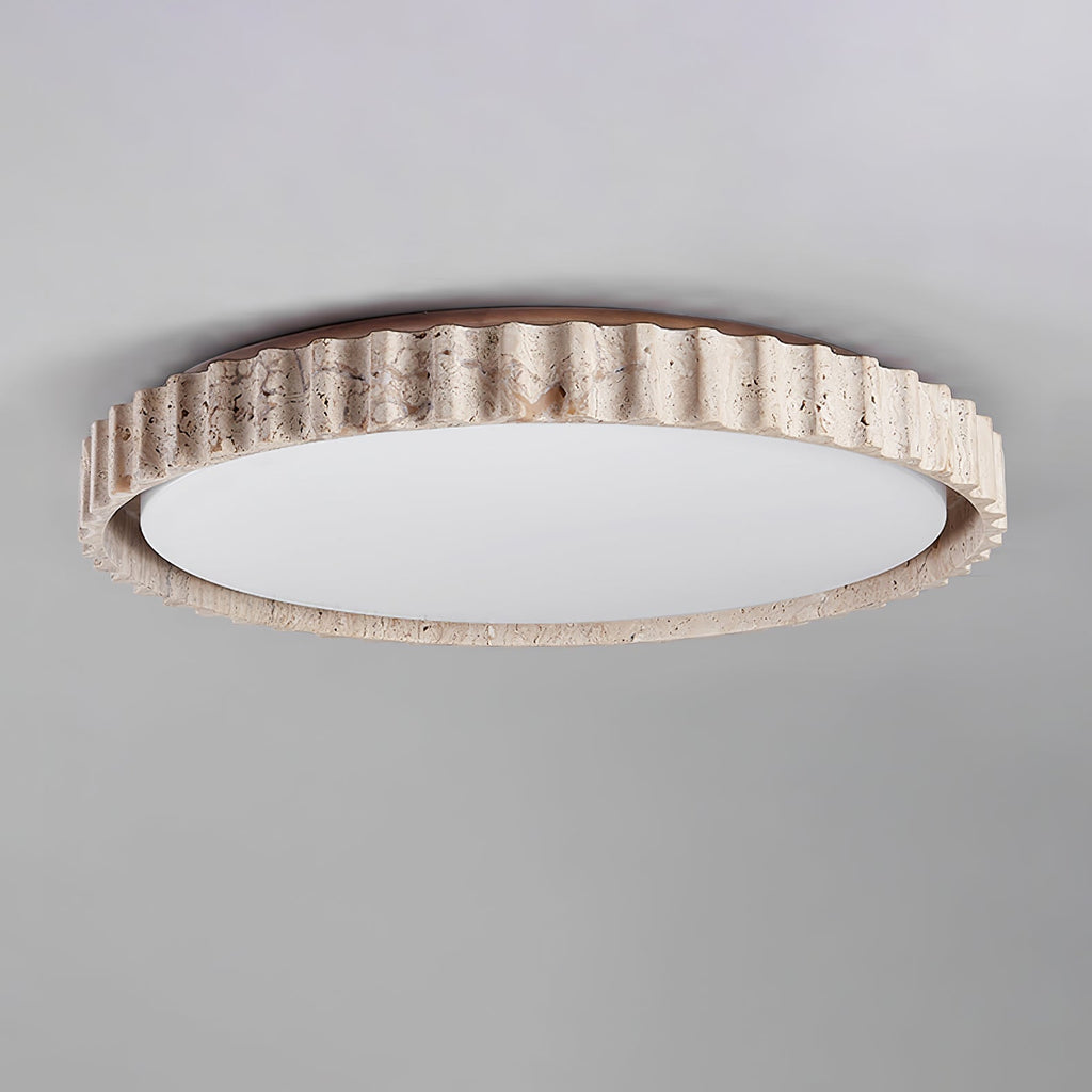 Ornorus Fluted Ring Travertine Ceiling Light | Fioriscas