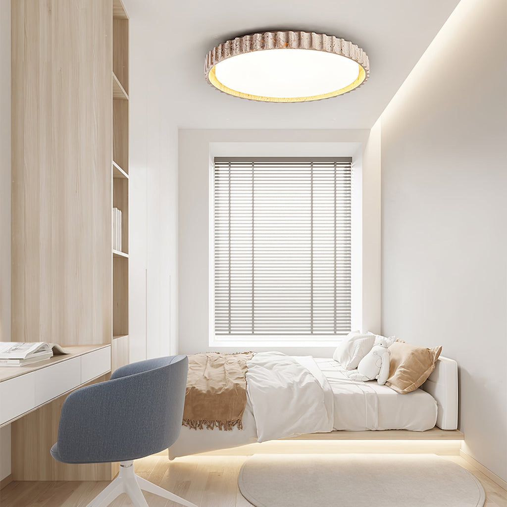 Ornorus Fluted Ring Travertine Ceiling Light | Fioriscas