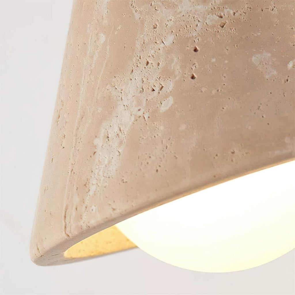 Riita  Wall Lamp  triangular cone-shaped travertine | Fioriscas
