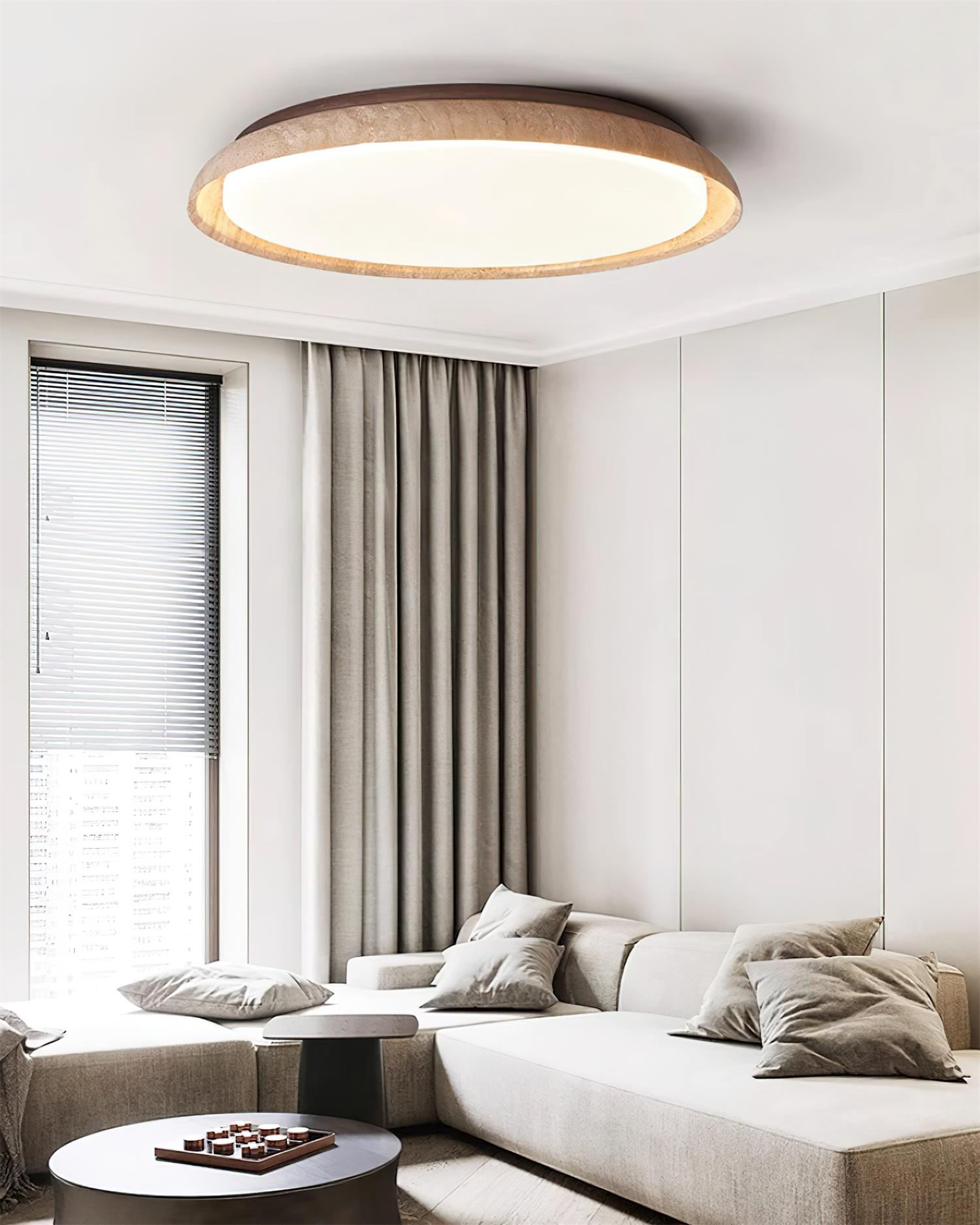 Halo Round Travertine Ceiling Light | Fioriscas