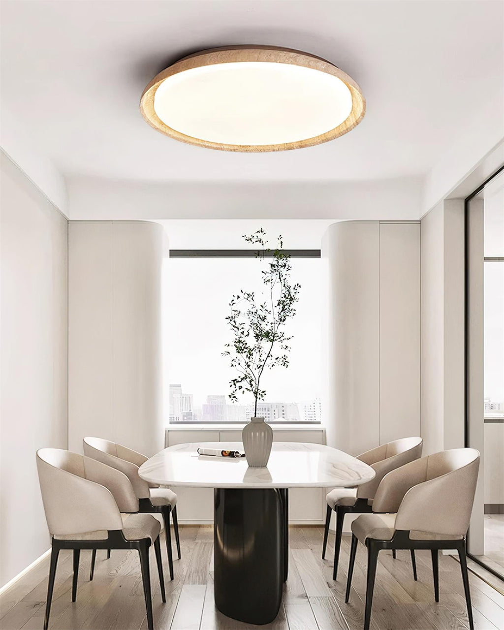 Halo Round Travertine Ceiling Light | Fioriscas