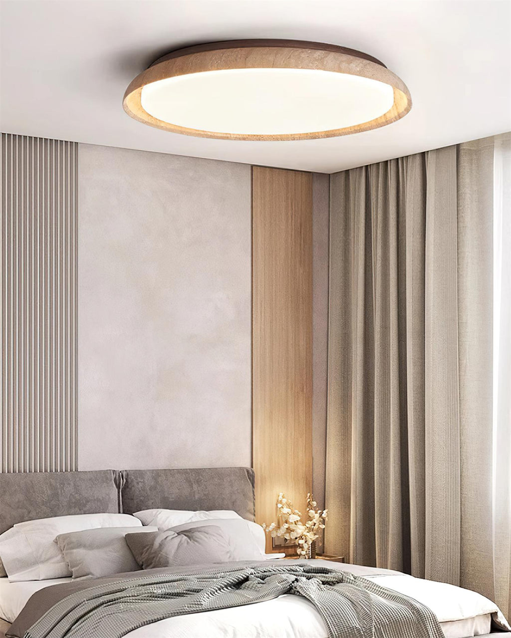 Halo Round Travertine Ceiling Light | Fioriscas