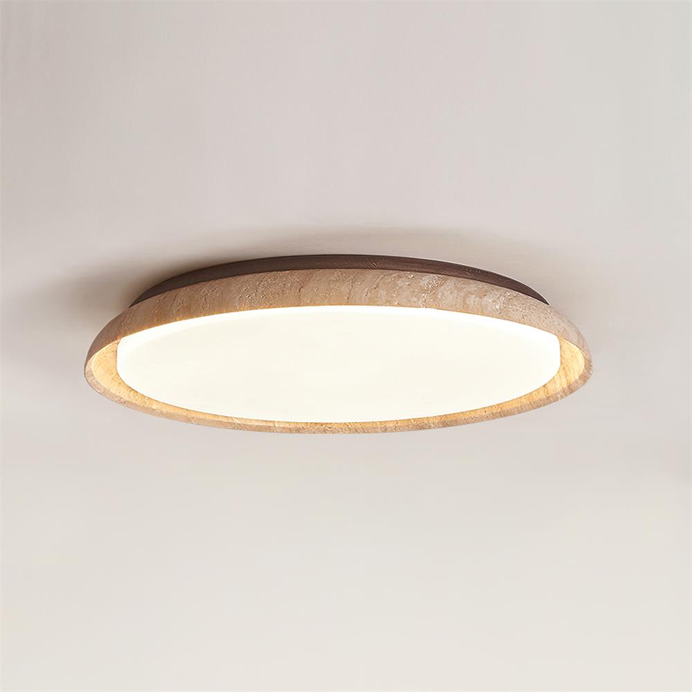 Halo Round Travertine Ceiling Light | Fioriscas