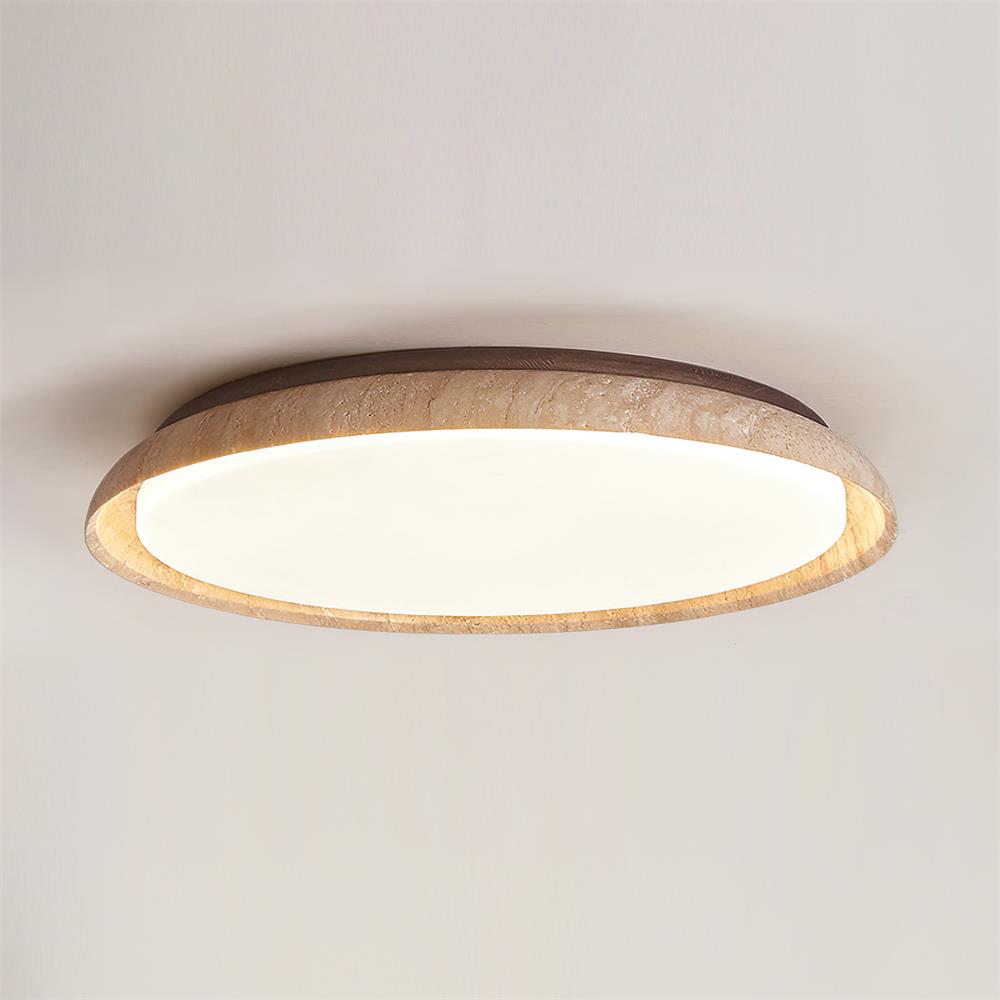 Halo Round Travertine Ceiling Light | Fioriscas