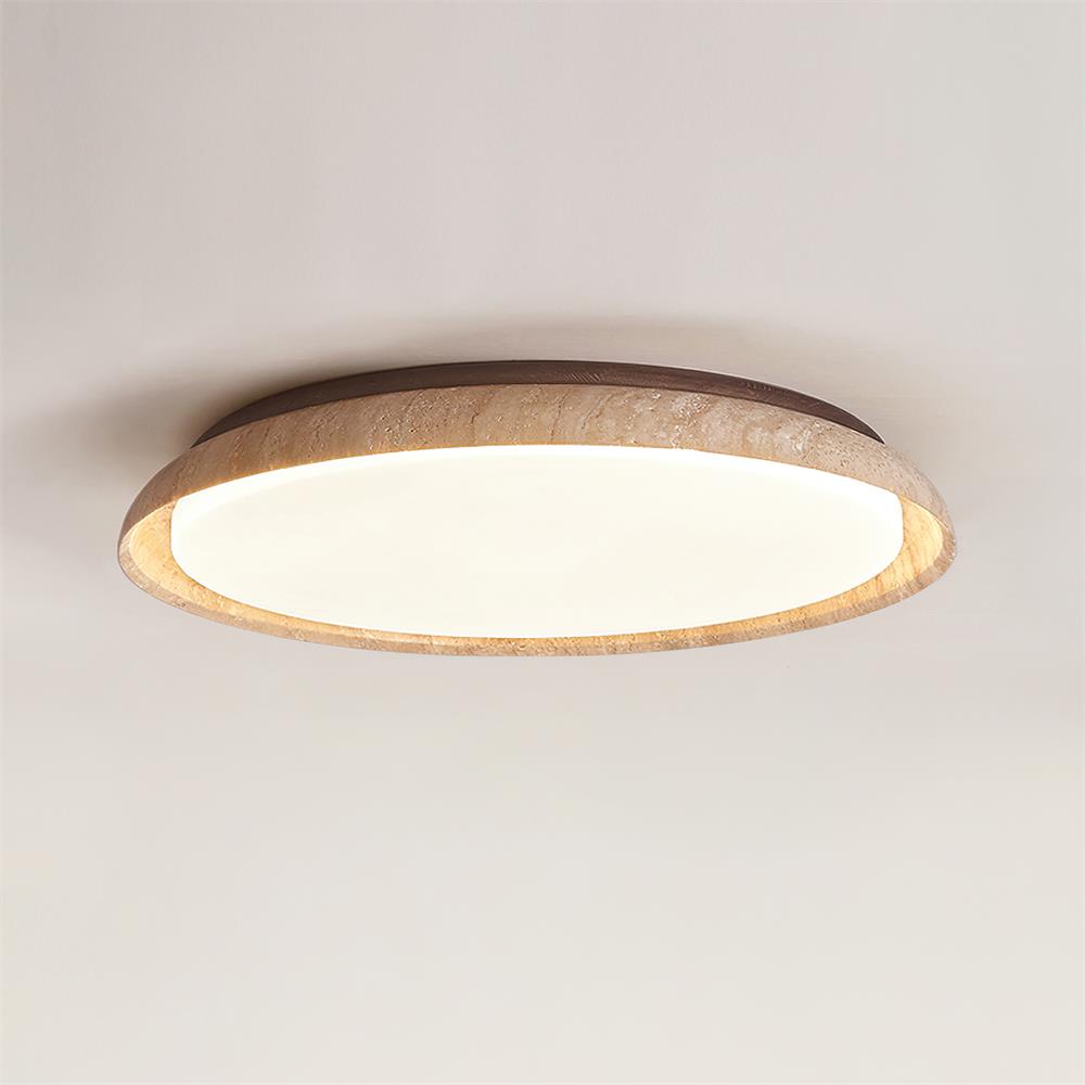 Halo Round Travertine Ceiling Light | Fioriscas