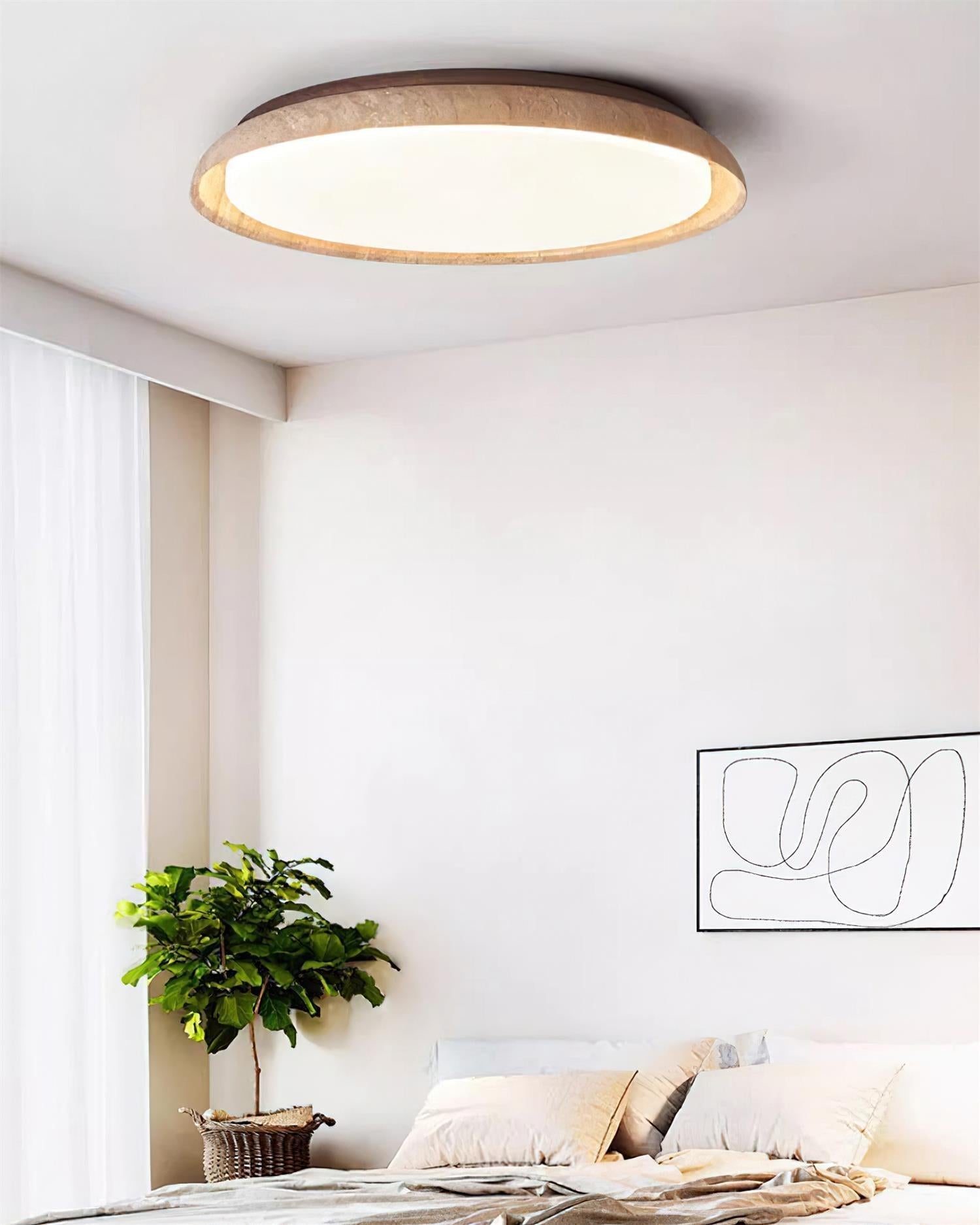 Halo Round Travertine Ceiling Light | Fioriscas