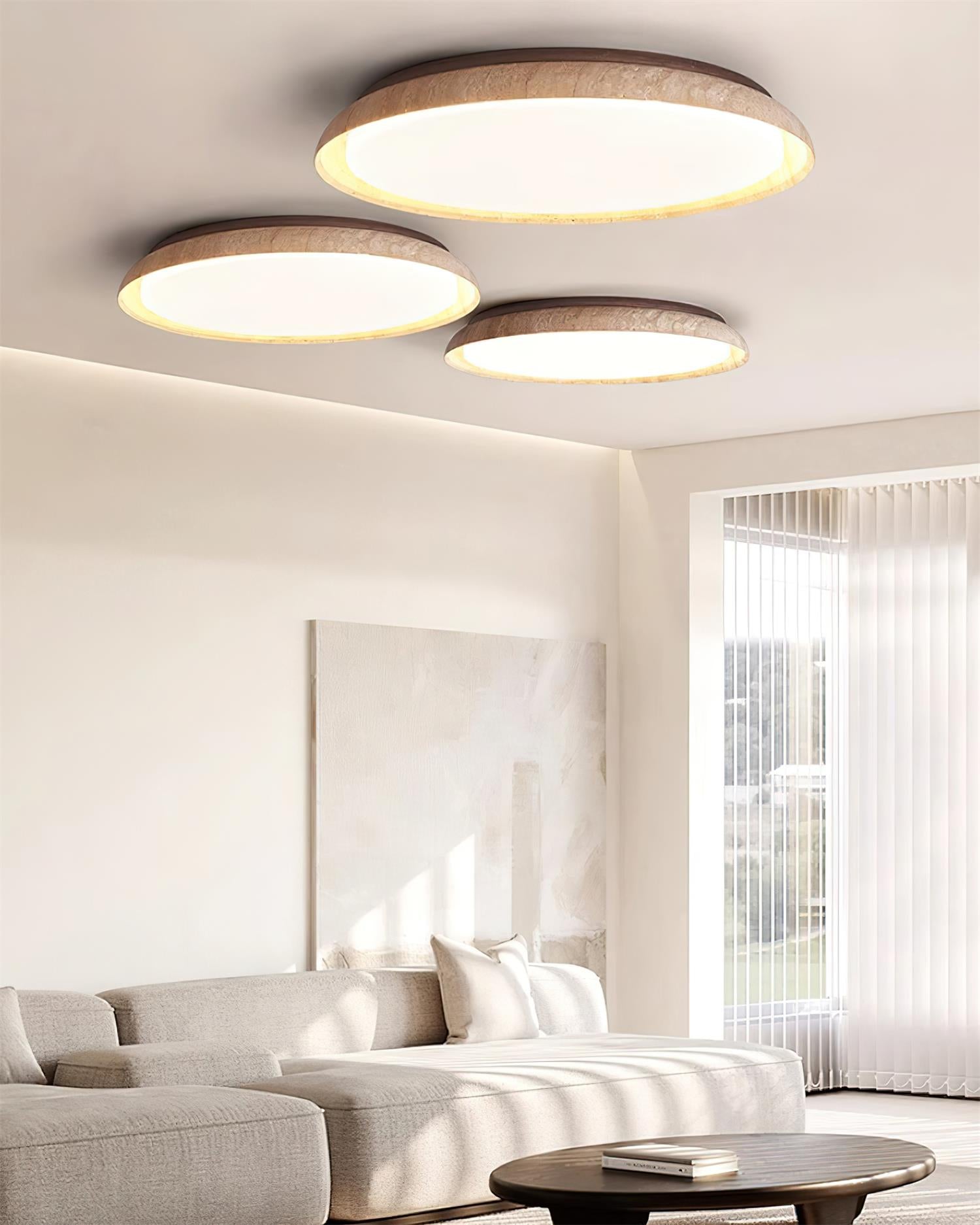 Halo Round Travertine Ceiling Light | Fioriscas