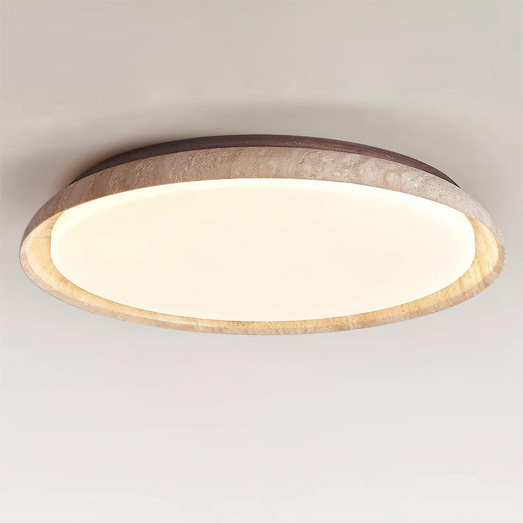 Halo Round Travertine Ceiling Light | Fioriscas