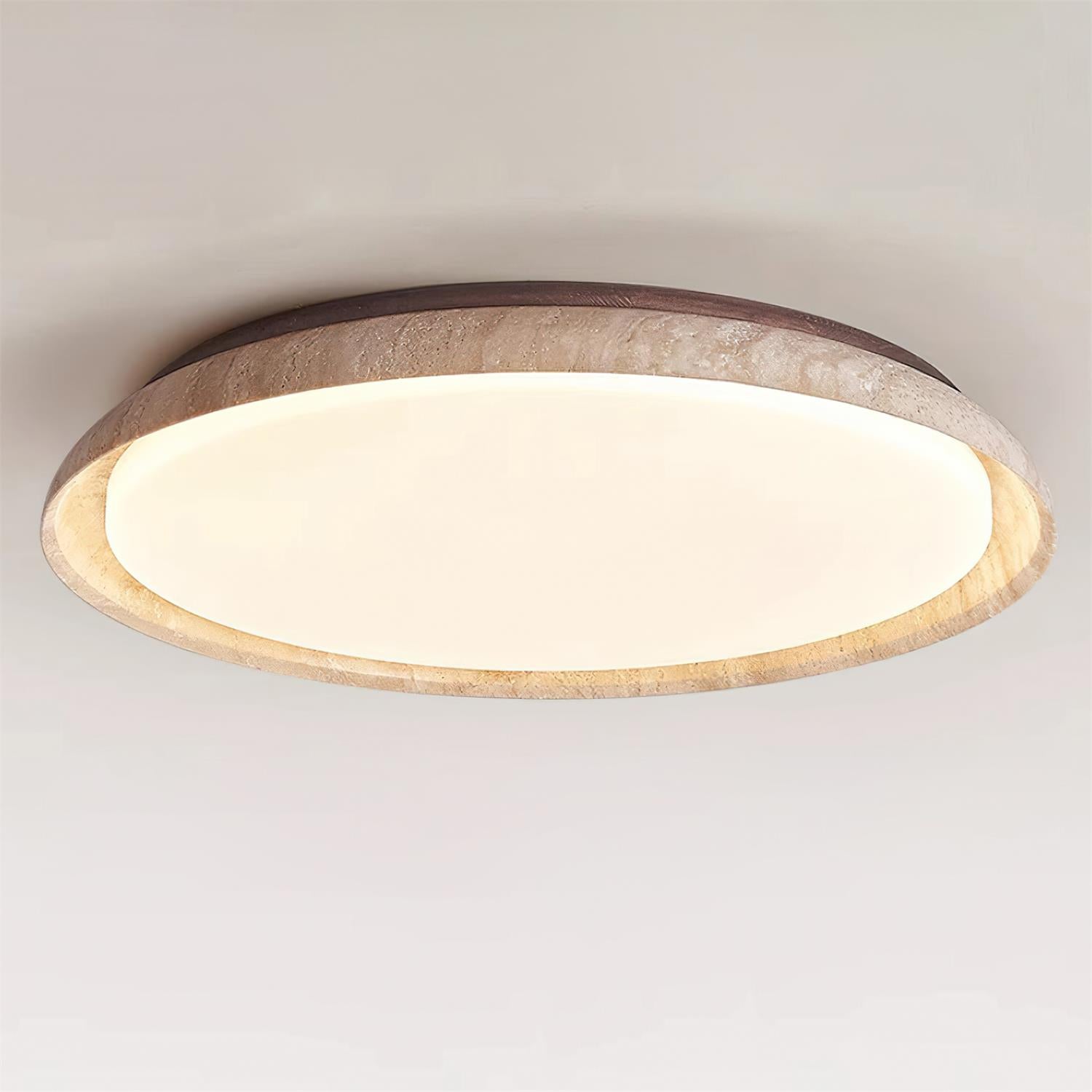 Halo Round Travertine Ceiling Light | Fioriscas