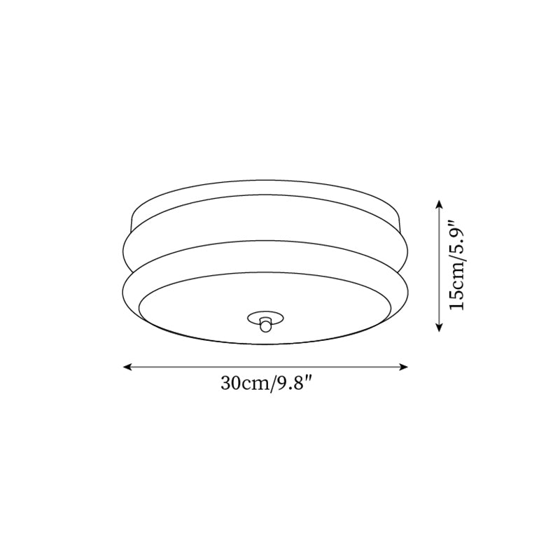 Ceiling Light Double-Layer Glass Disc Walnut Wood Minimalist | Fioriscas