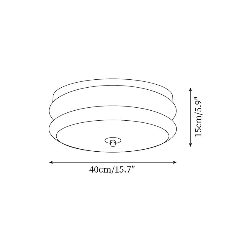Ceiling Light Double-Layer Glass Disc Walnut Wood Minimalist | Fioriscas