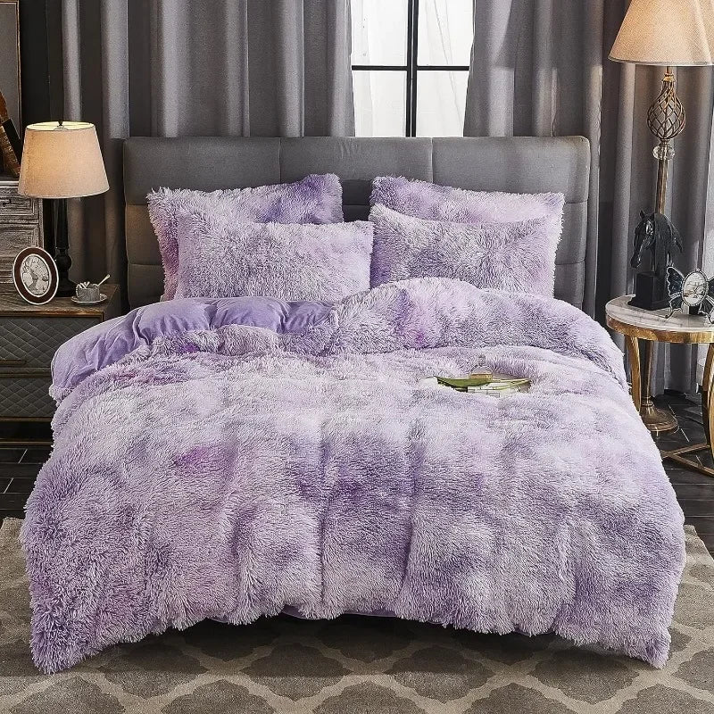 Set copripiumino in ecopelliccia Silvara, federe in peluche morbido come il velluto