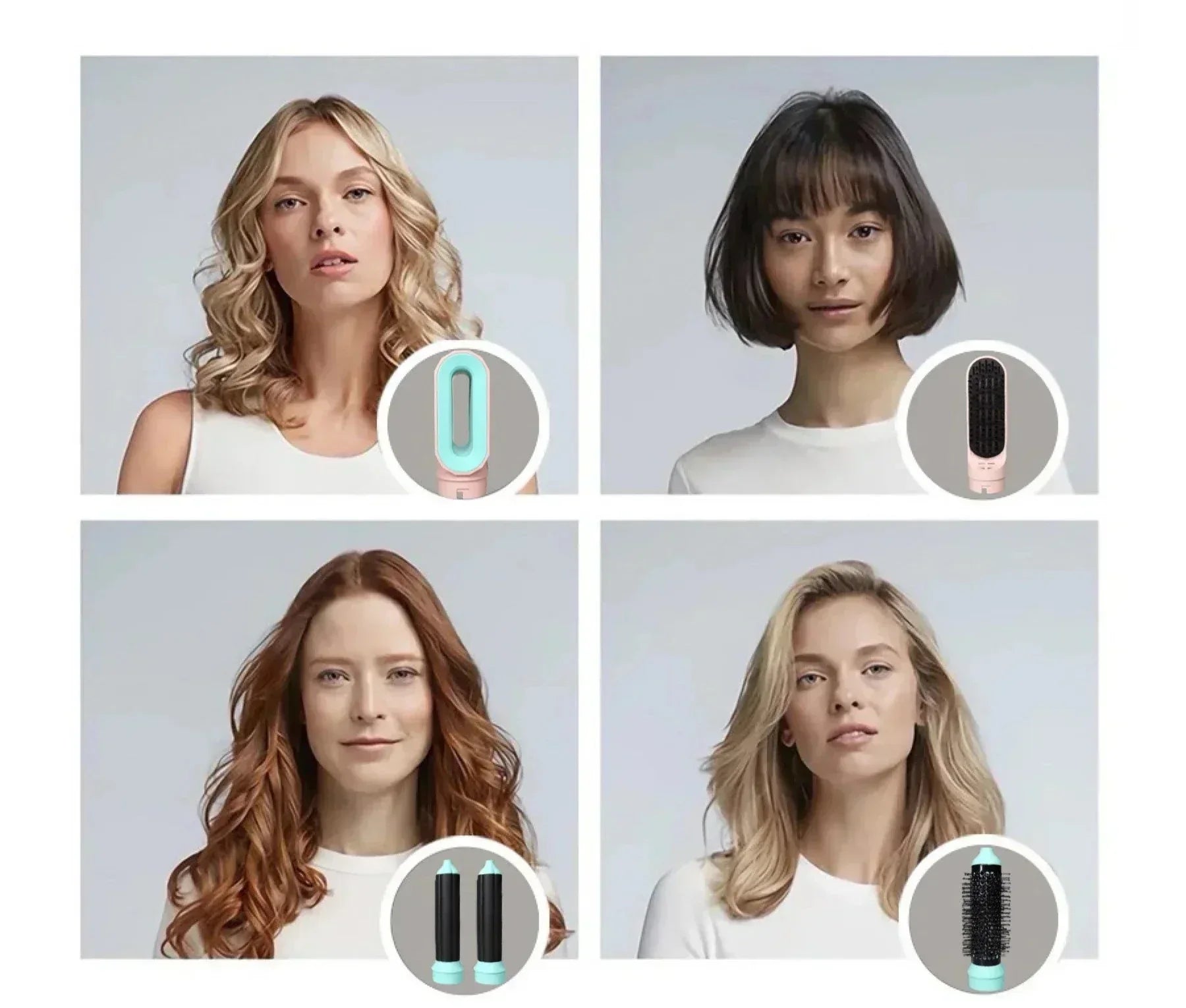 Hair Styler 5-In-1 With Curling Barrel And Hot Air Brush, NovaFlex