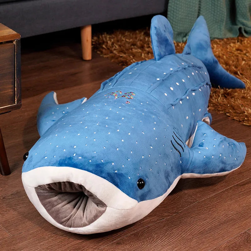Whale Shark Cuddle Plush, Soft Ocean-Themed Toy in Five Sizes