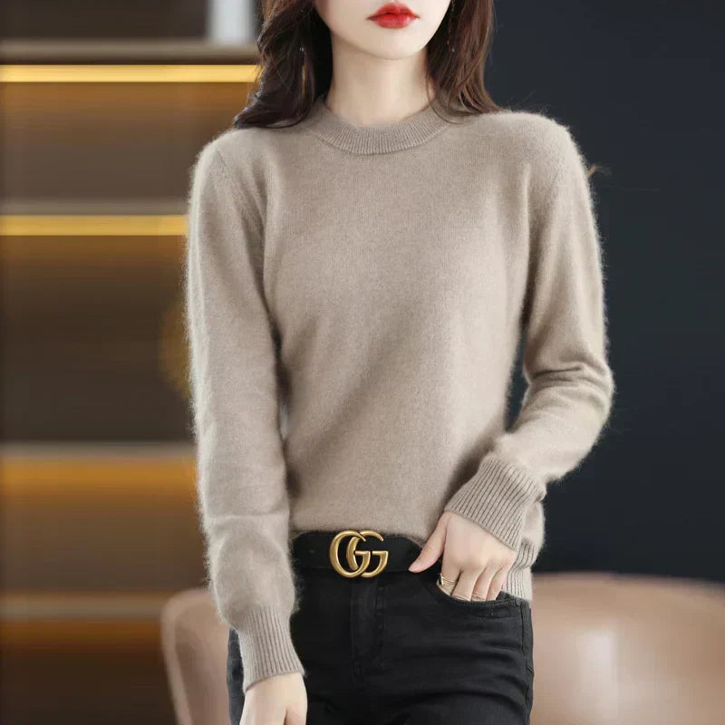 Kasjmier trui met ronde hals, Silara slim-fit pullover voor dagelijks gebruik