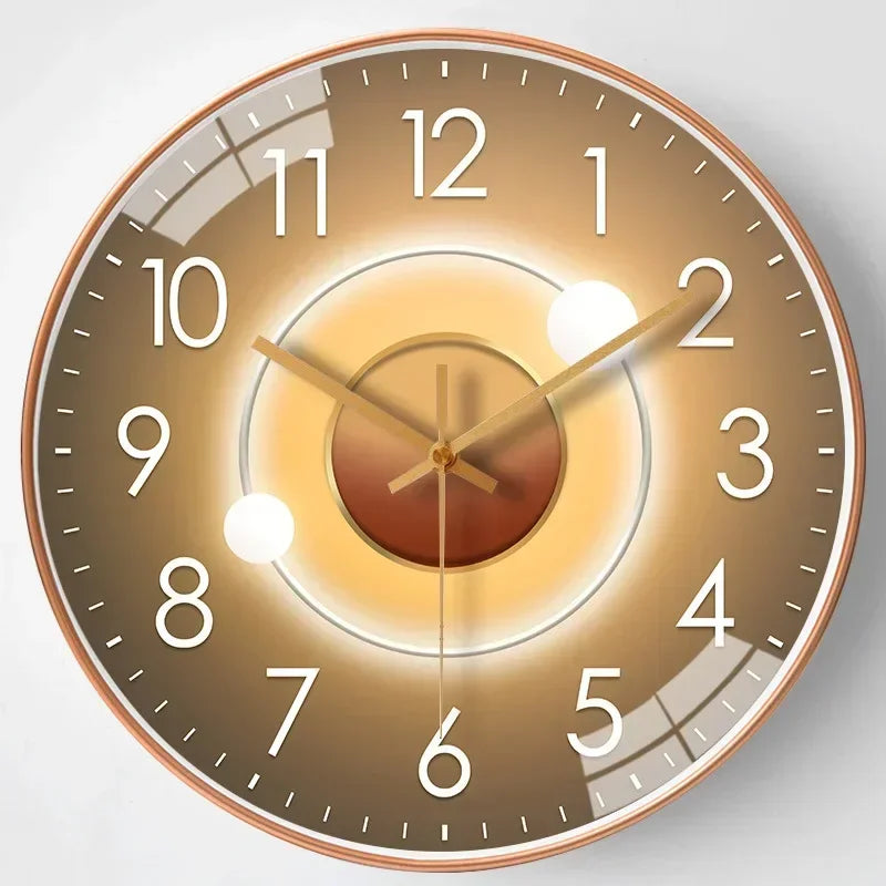 Lautlose, nicht tickende Wanduhr mit klassischem rundem Zifferblatt für Schlafzimmer oder Büro