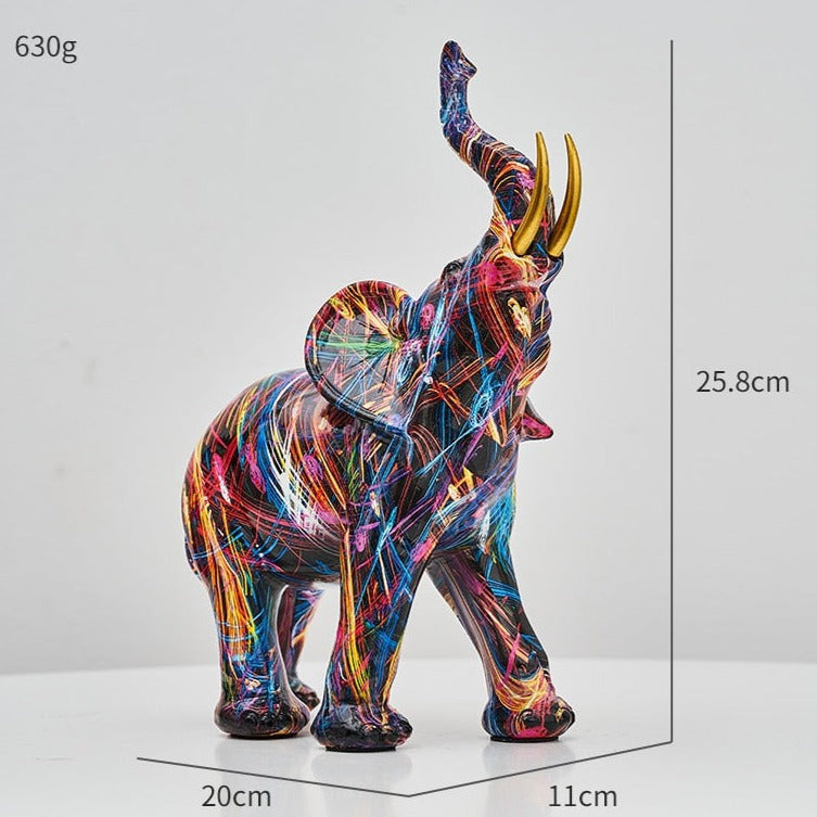 Aurella Hand-Painted Resin Elephant Figurine, Nordic or Graffiti
