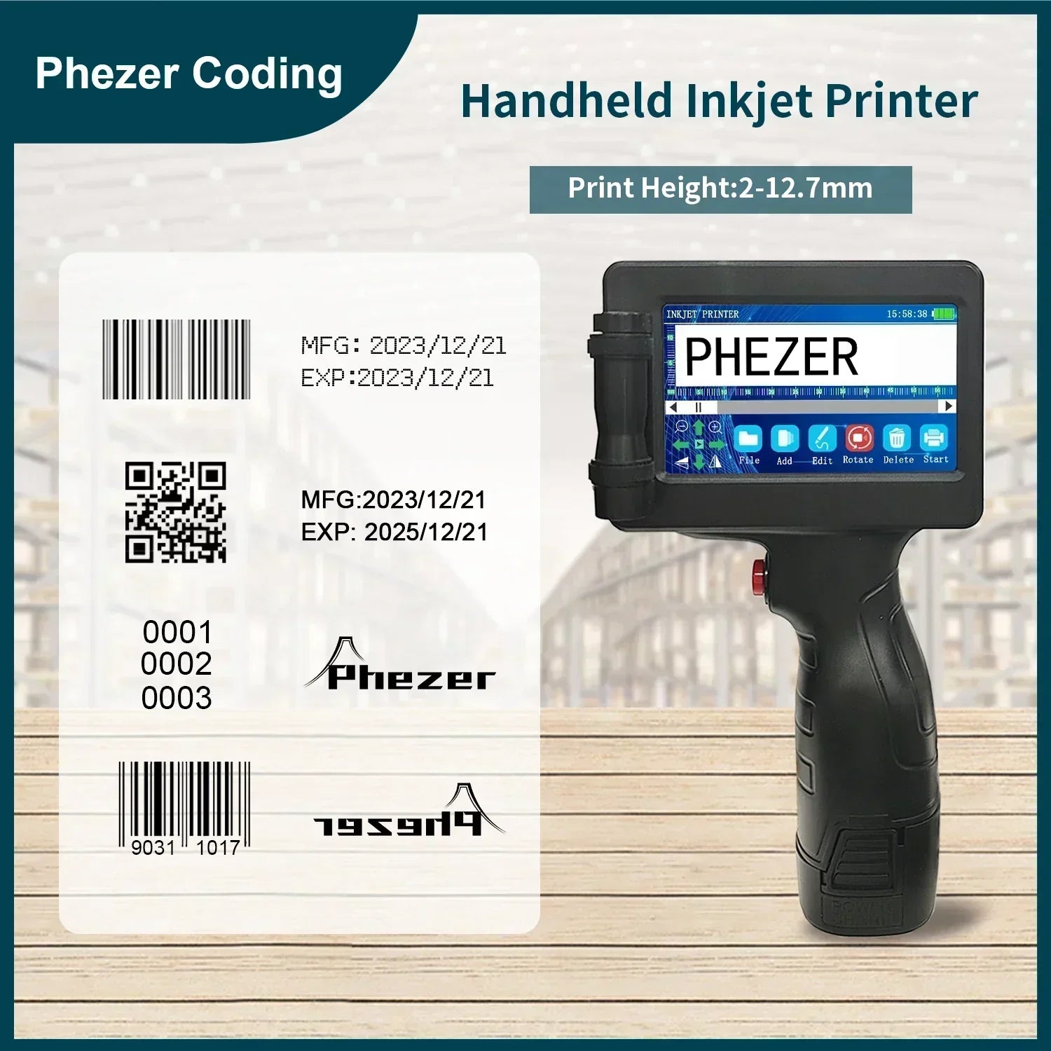 Portable Handheld Inkjet Printer For Boxes, Wood And Metal, LumixJet