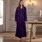CozyNest Thermal Flannel Maternity Robe, Extra-Long Fit