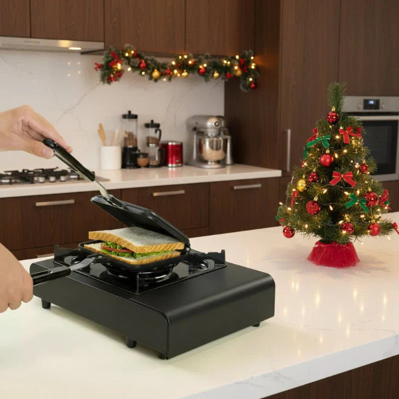 Double-sided Non-stick Sandwich Pan made of Aluminum Alloy (35 × 15 cm) - Fioriscas