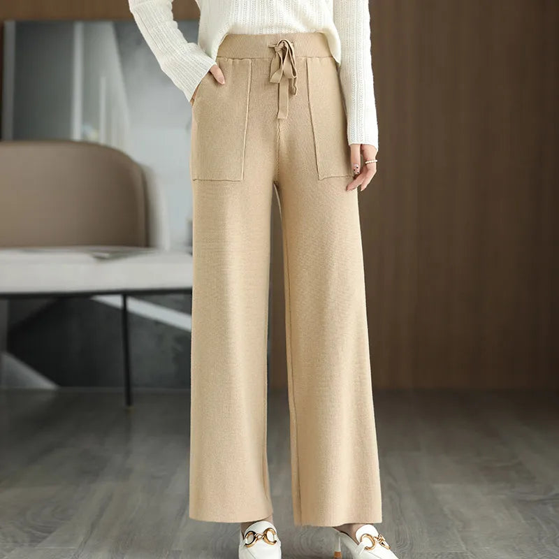 Aveline Wide-Leg Wool Sweatpants for Everyday Loungewear