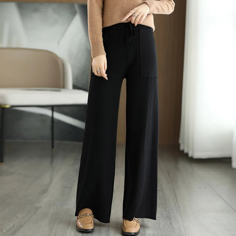 Aveline Wide-Leg Wool Sweatpants for Everyday Loungewear