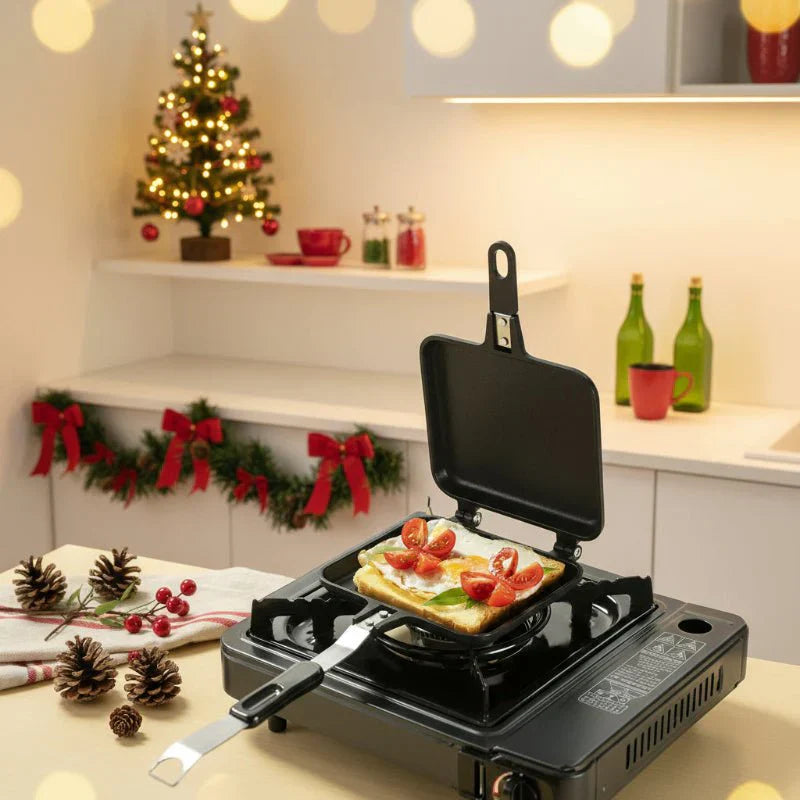 Double-sided Non-stick Sandwich Pan made of Aluminum Alloy (35 × 15 cm) - Fioriscas