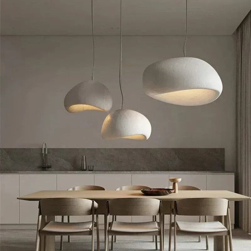 Nordic Wabi-Sabi Pendant Light, Adjustable Drop, Four Diameters